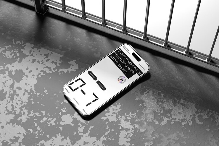 PSD smartphone com exibição digital e recursos de personalização