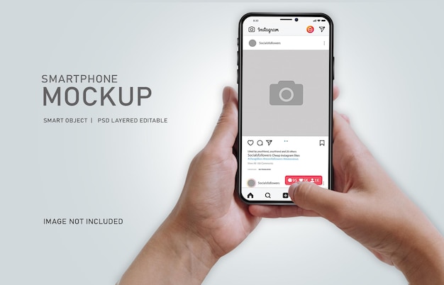 Smartphone com maquete instagram