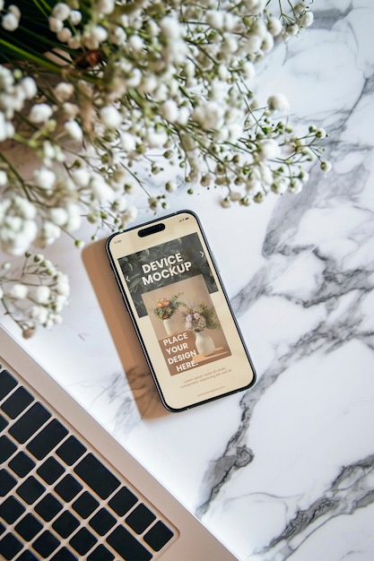 Smartphone con mockup in stile nordico