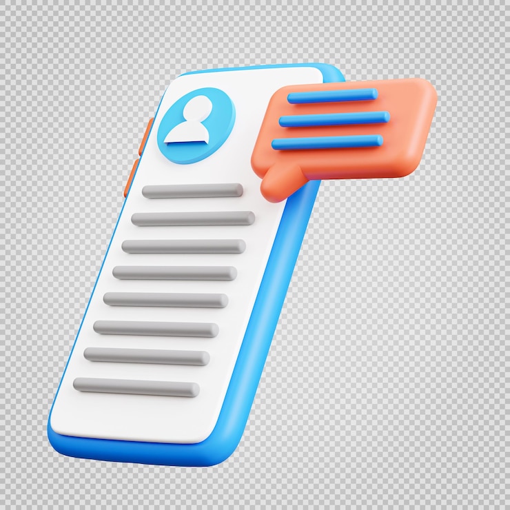 PSD smartphone con concepto de marketing digital renderizado 3d con trazado de recorte