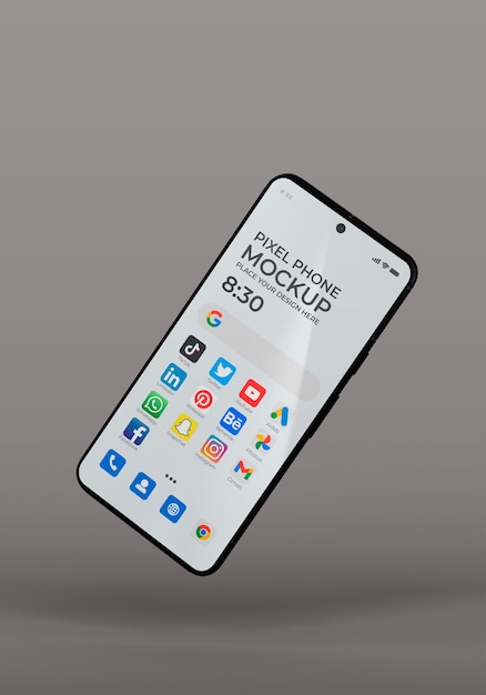 PSD un smartphone dans une maquette de studio.