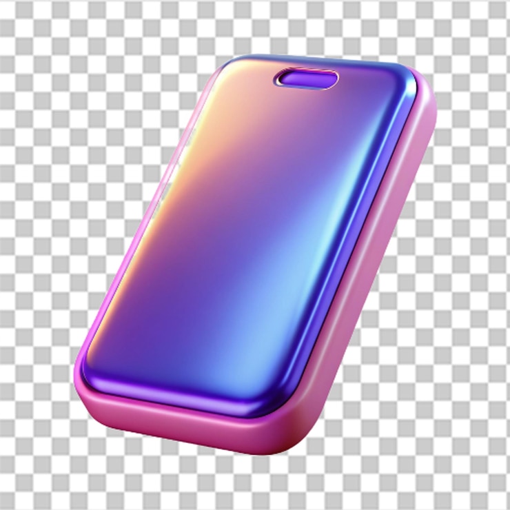 PSD smartphone de plástico brilhante 3d com design elegante e cores vibrantes