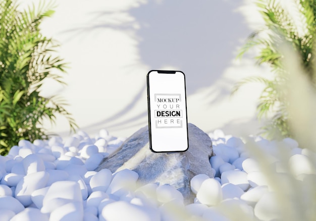 Smartphone con decoración Psd Mockup