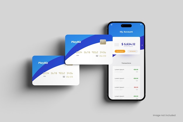 Smartphone e carta di credito mockup
