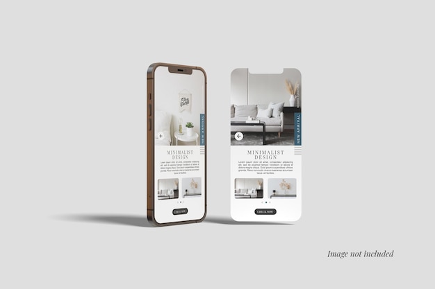 Smartphone e schermo dell'interfaccia utente mockup