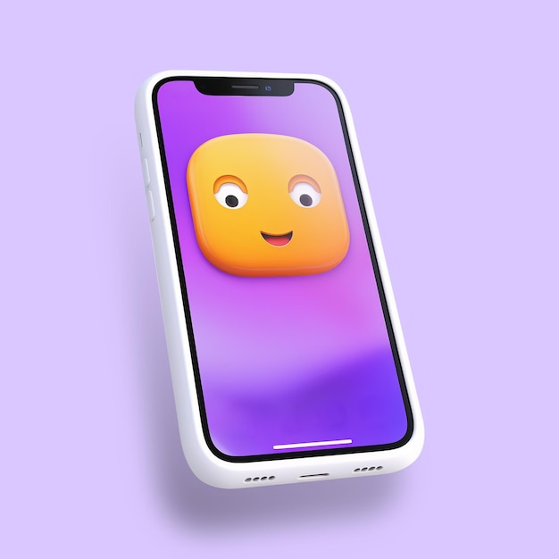 Smartphone emoji 3d sem fundo