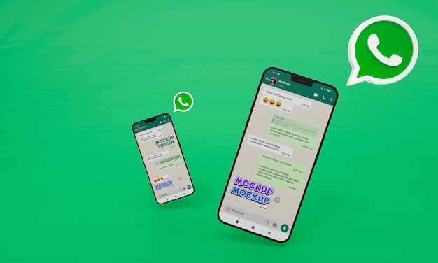 PSD smartphone avec emoji whatsapp