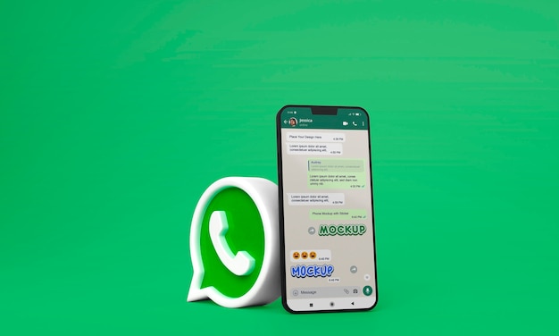 PSD smartphone avec emoji whatsapp