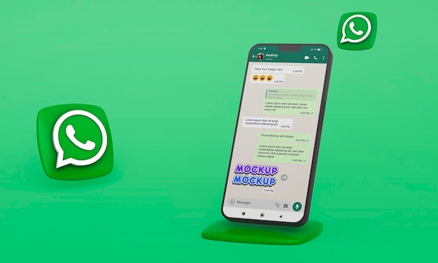 PSD smartphone avec emoji whatsapp