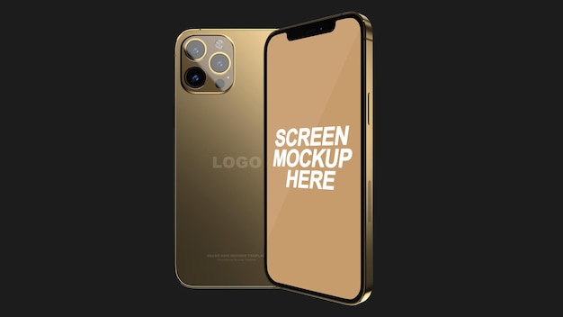 Smartphone gold mockup psd