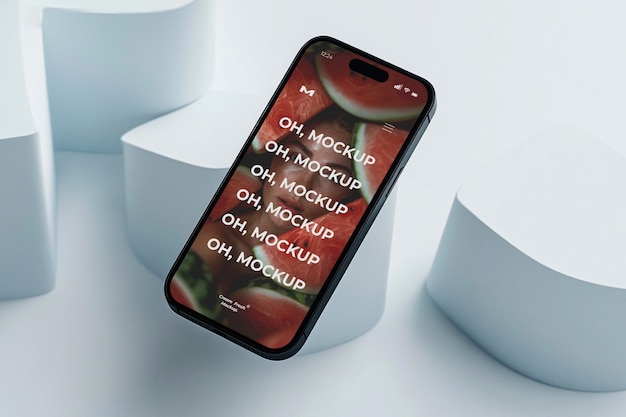 Smartphone in levitazione in studio