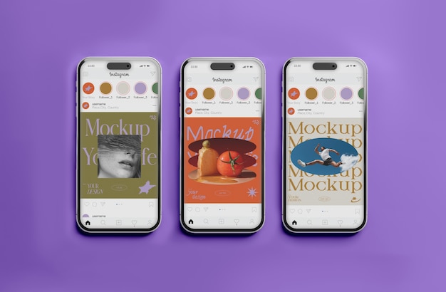 Smartphone in mockup in studio