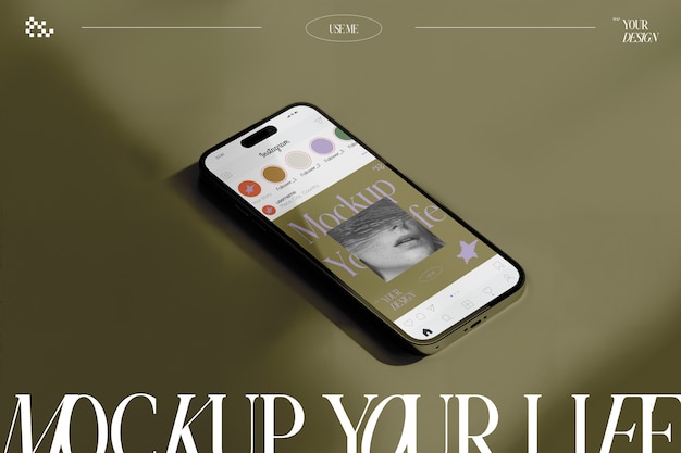 Smartphone in mockup in studio
