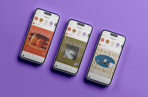 Smartphone in mockup in studio