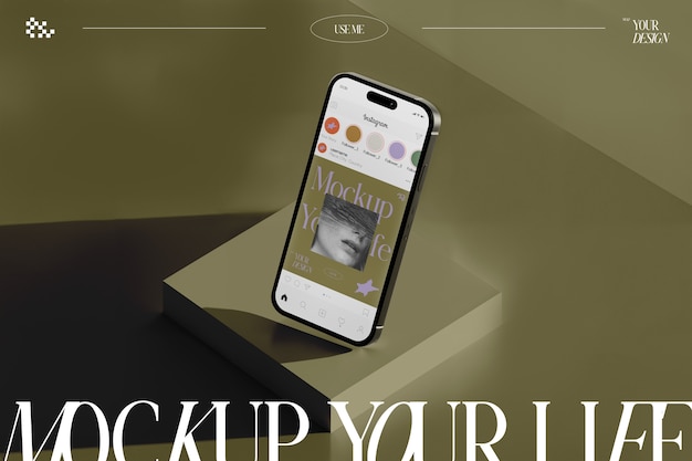 Smartphone in mockup in studio