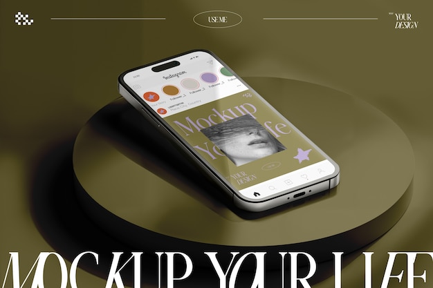 Smartphone in mockup in studio