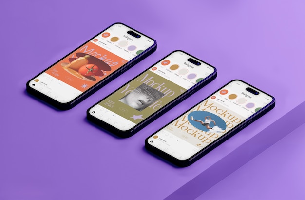 Smartphone in mockup in studio