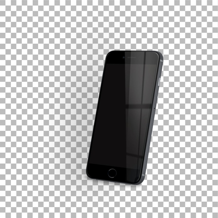 PSD smartphone isolado contra um fundo simples dispositivo inteligente conceito de colocação plana