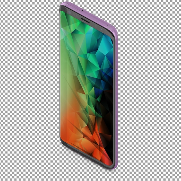 PSD smartphone isométrique avec effet polygonal