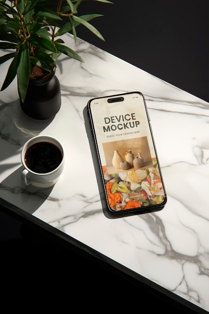 Smartphone con maqueta de estilo nórdico
