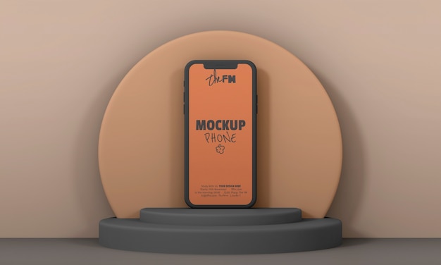 Smartphone sur une maquette de podium