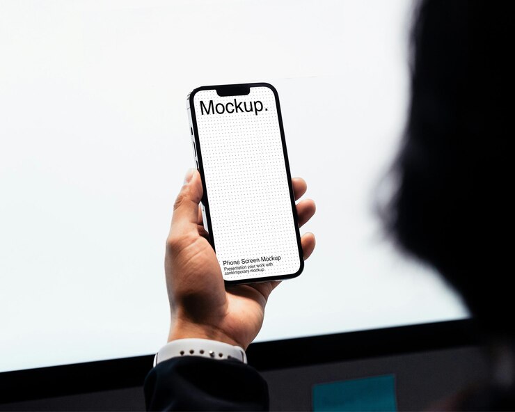 Smartphone mit Bildschirmmodell