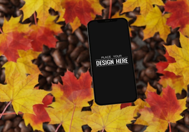 PSD smartphone mit dekoration psd mockup