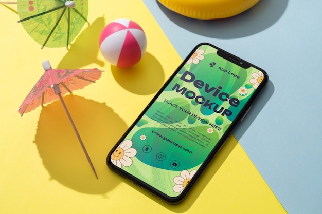 Smartphone mit karibischer Ästhetik
