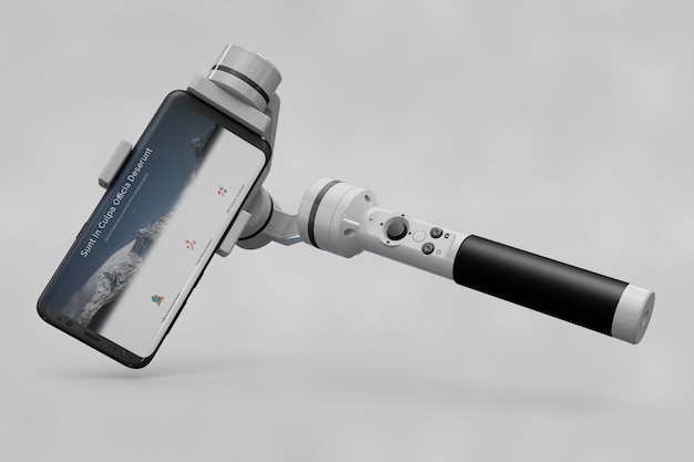 Smartphone mit Selbststock mock up
