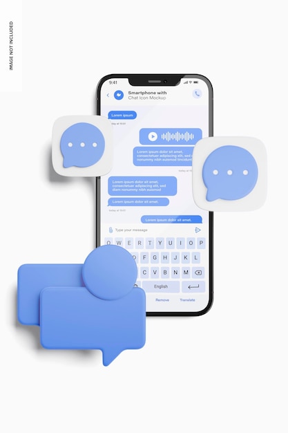 Smartphone mit Social Media Icons Mockup, Ansicht von oben