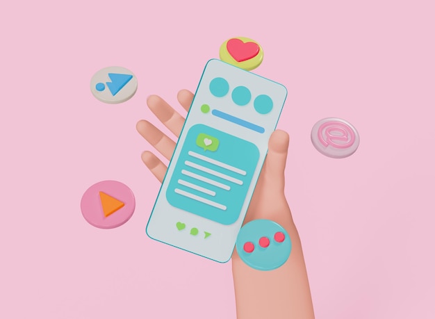 Smartphone mit Social-Network-Theme-Mockup