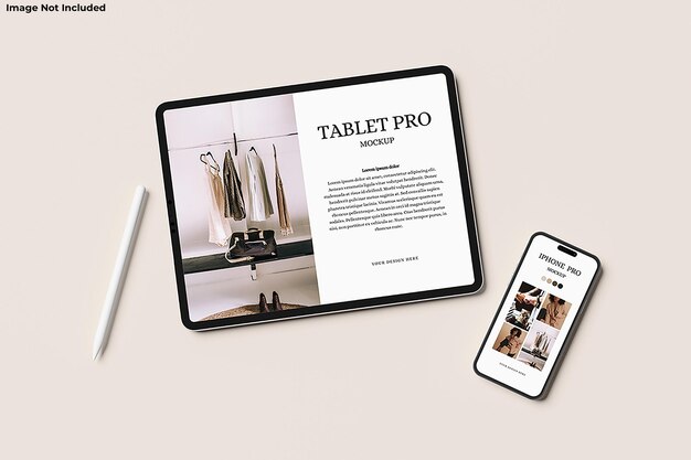 PSD smartphone mit tablet-mockup