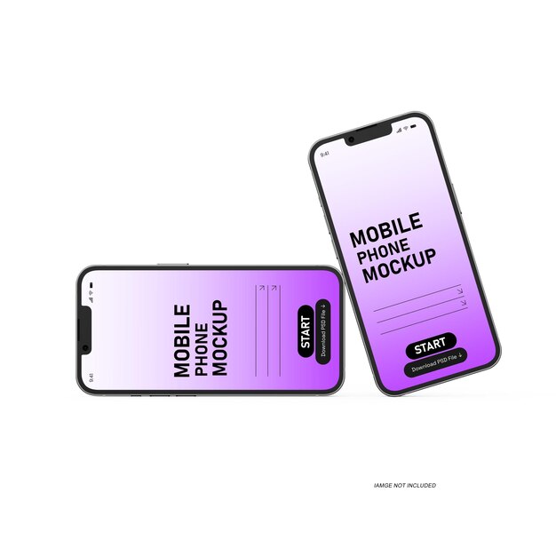 Smartphone mit unterschiedlichem Ansichts-Mockup-Bildschirm