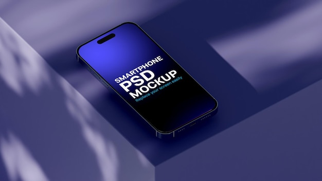 Smartphone mockup 3d render psd escuro