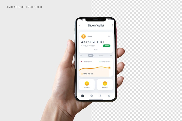 Smartphone mockup app interface