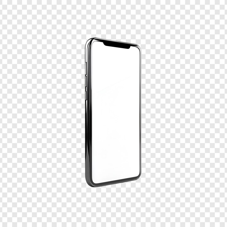 PSD smartphone-mockup auf durchsichtigem hintergrund