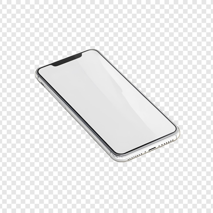 PSD smartphone-mockup auf durchsichtigem hintergrund