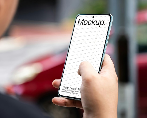 Smartphone-Mockup in der Hand