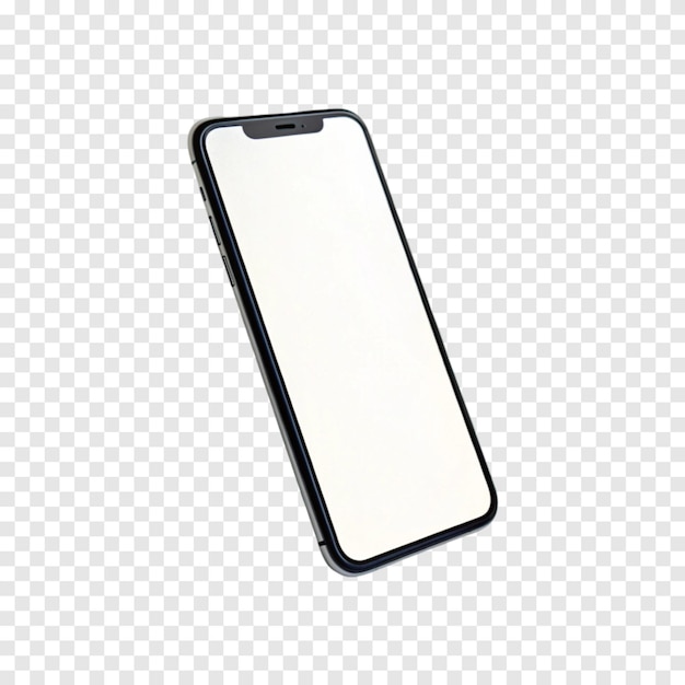 Smartphone-Mockup mit leerem Bildschirm auf durchsichtigem weißen Hintergrund 3