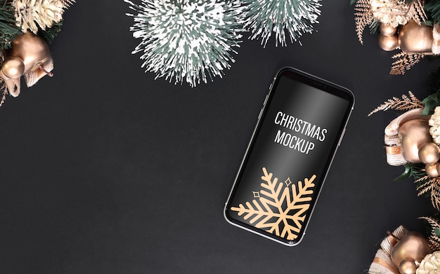 Smartphone mockup per Natale e Capodanno