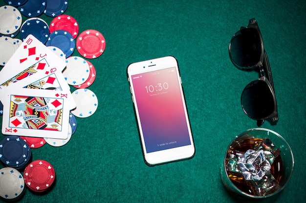 Smartphone-Modell mit Casino-Konzept