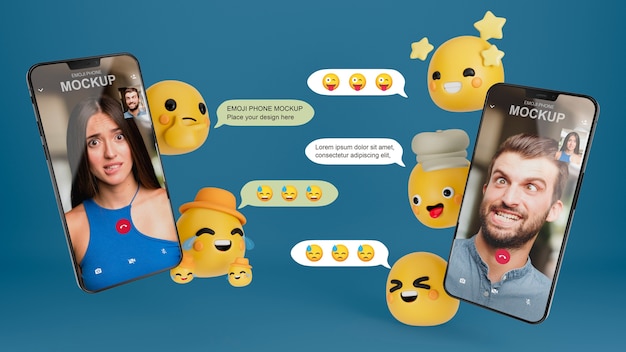Smartphone-Modell mit WhatsApp-Emoji
