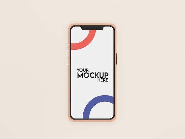 Smartphone-modell psd mit solidem hintergrund