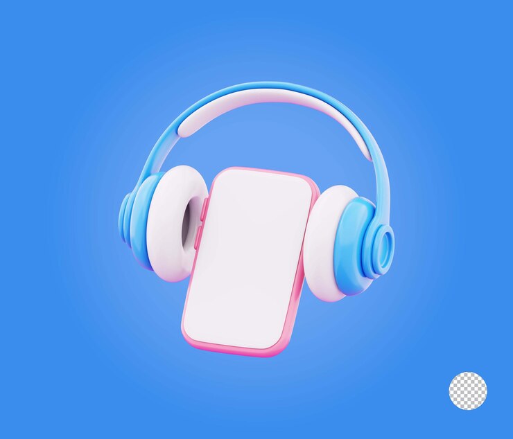 PSD smartphone moderno con auriculares icono de consultor de servicio al cliente ilustración del concepto de help desk