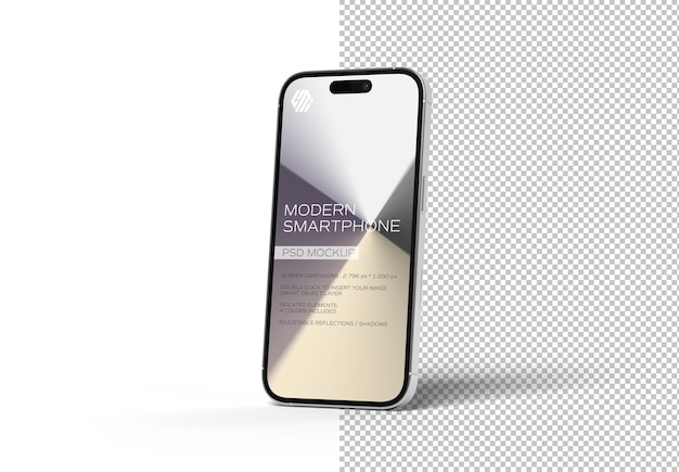 Smartphone moderno isolato su bianco Mockup