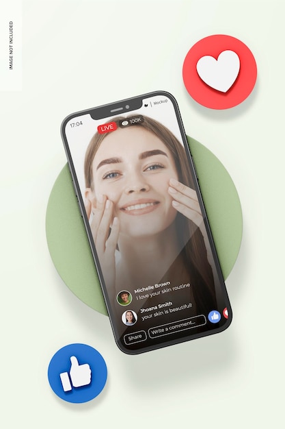 Smartphone na vista superior da maquete do pódio