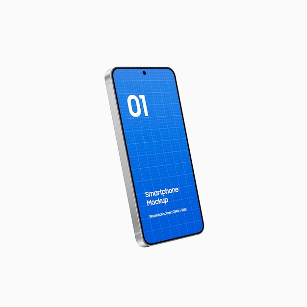 PSD smartphone perspektive style floating left mockup (schwebendes linkes mockup in der perspektive des smartphones)