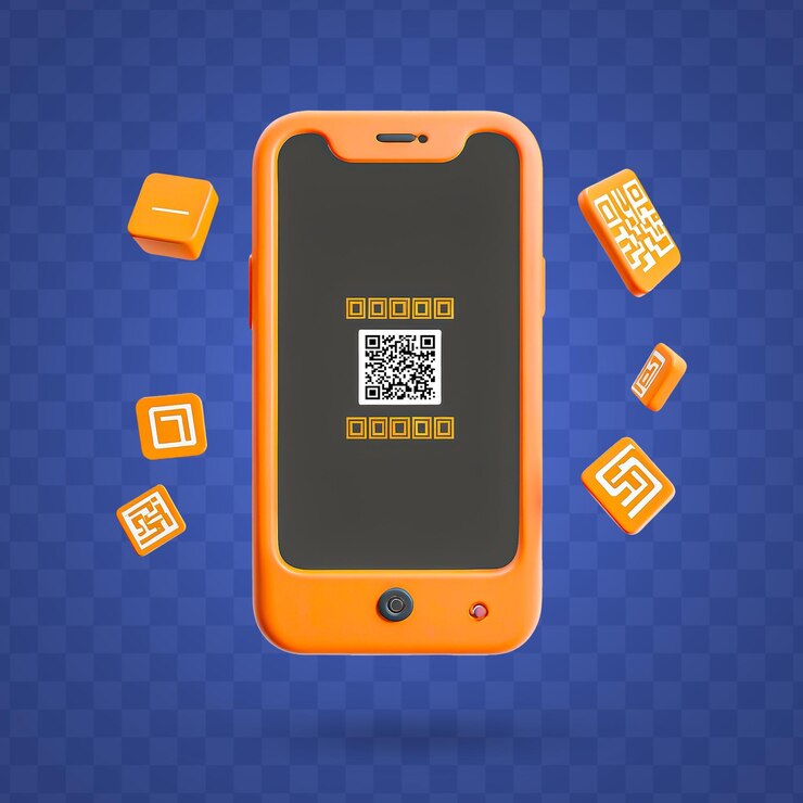 PSD smartphone que muestra el código qr para el pago móvil