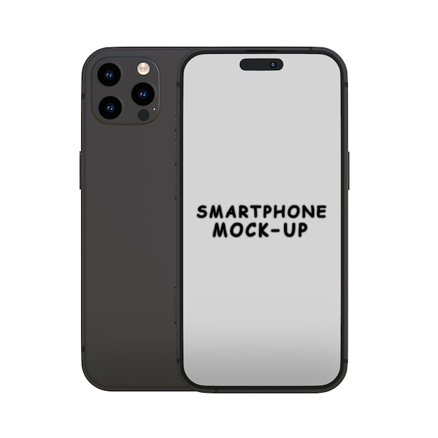 Smartphone realistico 3D I Phone 15 Mock up fronte e retro