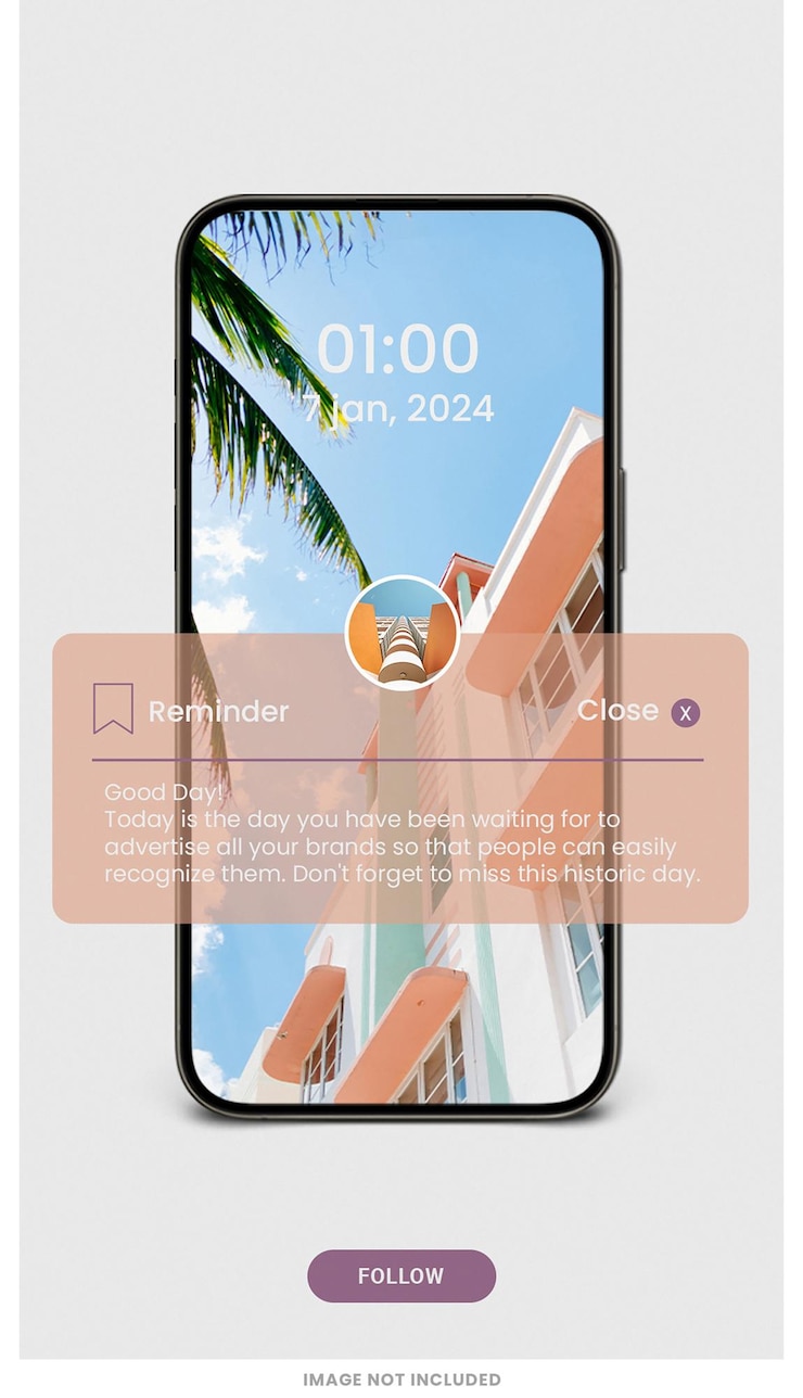 PSD smartphone reminder instagram-geschichten vorlage psd-design